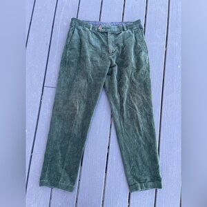 Brooks Brothers Pants Mens 34x30 Green Corduroy Dress Chino Trousers Milano